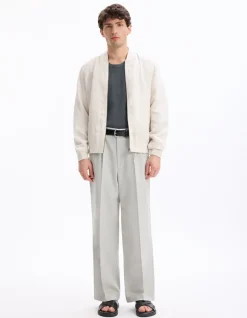 Celio Veste col bomber lin mélangé -^Homme Blousons|Vestes