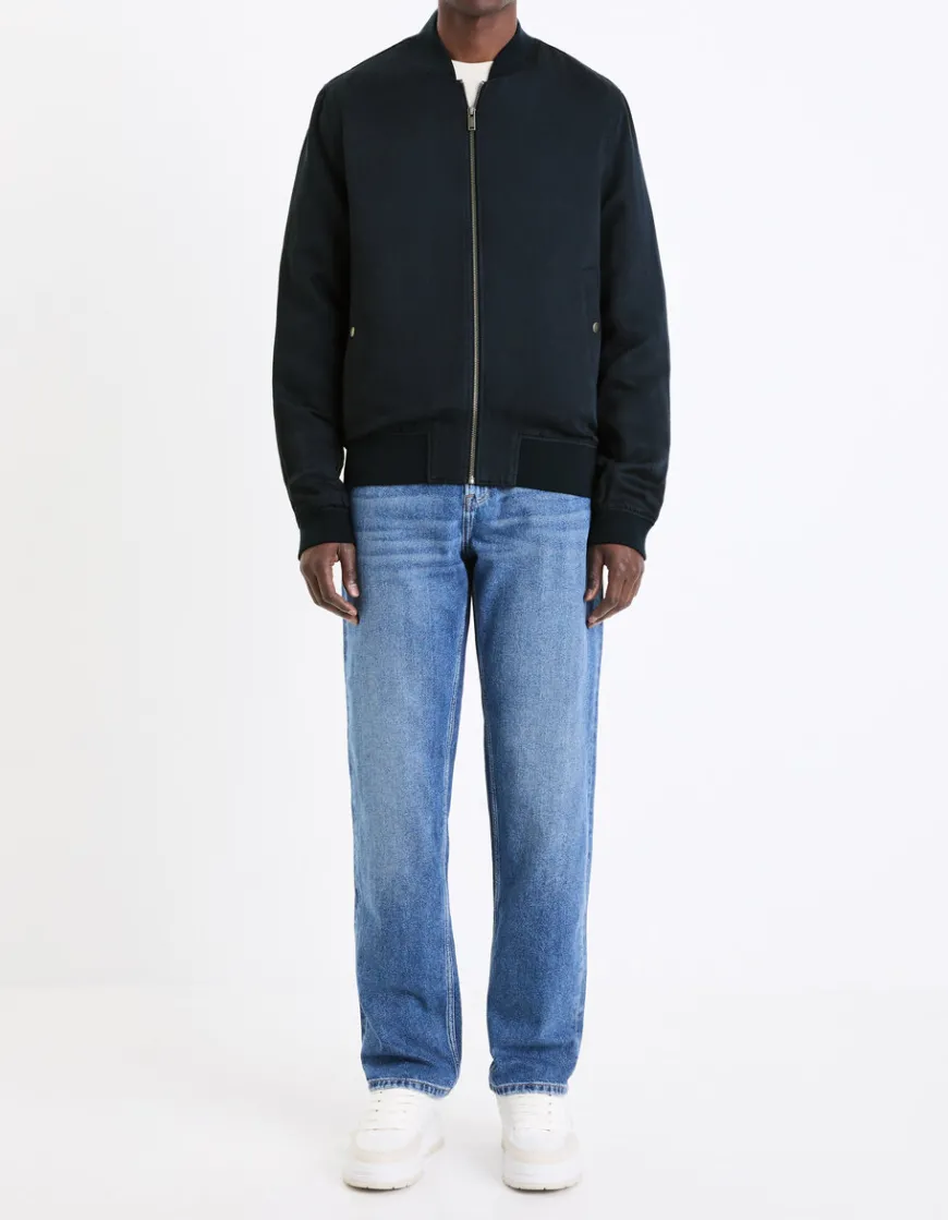 Celio Veste col bomber lin mélangé - marine^Homme Manteaux|Blousons