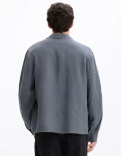 Celio Veste col chemise 100% lin -^Homme Blousons|Vestes