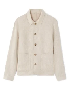 Celio Veste col chemise 100% lin -^Homme Blousons|Vestes