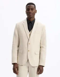 Celio Veste de costume slim 100% lin -^Homme Sélection Lin|Vestes De Costumes