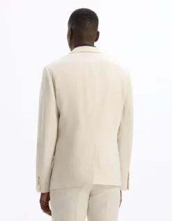Celio Veste de costume slim 100% lin -^Homme Sélection Lin|Vestes De Costumes
