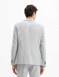 Celio Veste de costume slim stretch - gris clair^Homme Vestes De Costumes|Vestes De Costume