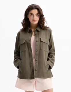 Celio Veste effet denim - kaki^Femme Vestes & Blazers