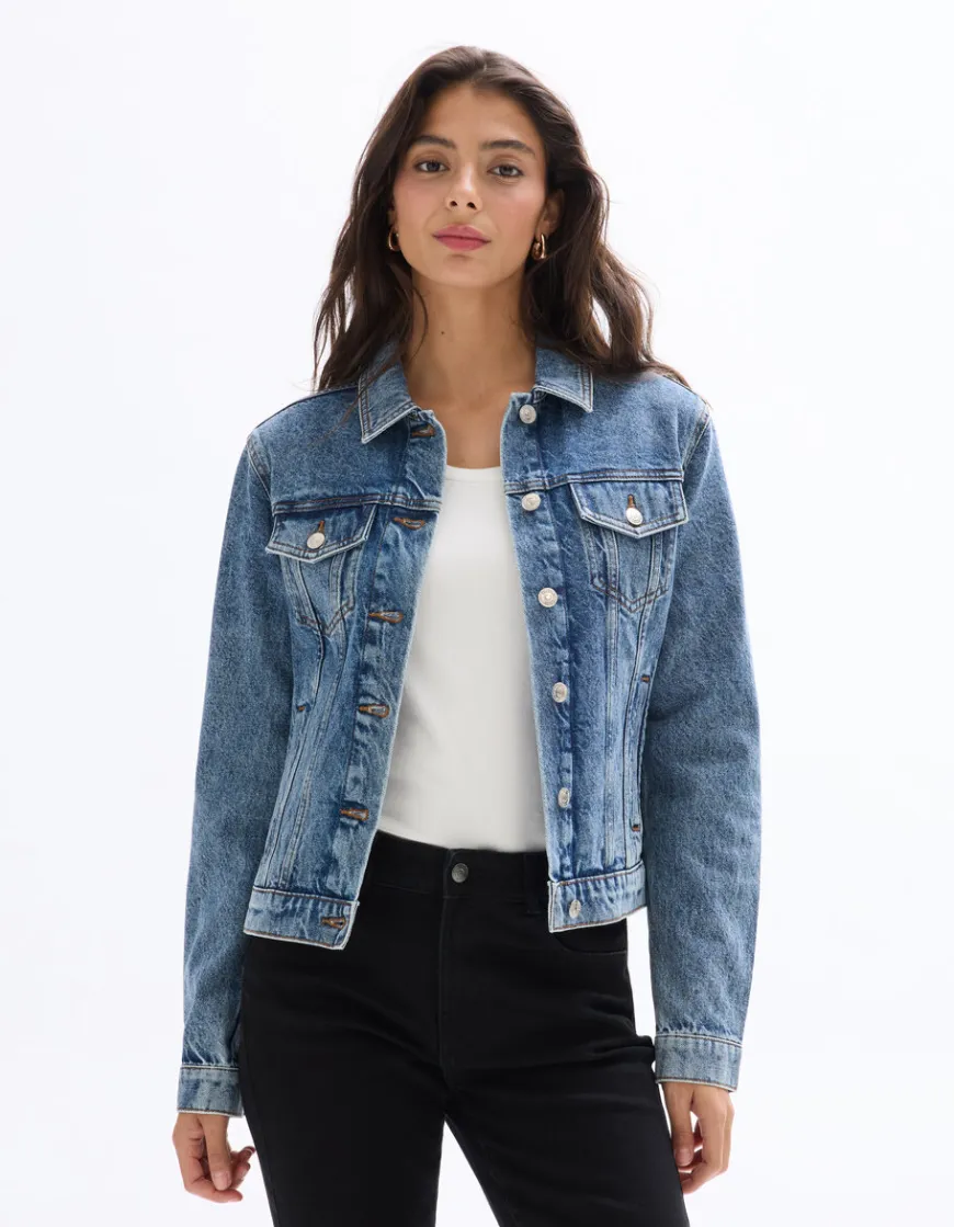 Celio Veste en jean - bleu^Femme Les Meilleures Ventes|Les Essentiels Aux Meilleurs Prix