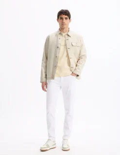 Celio Veste en jean doublé sherpa - écru^Homme Blousons|Vestes