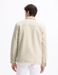 Celio Veste en jean doublé sherpa - écru^Homme Blousons|Vestes