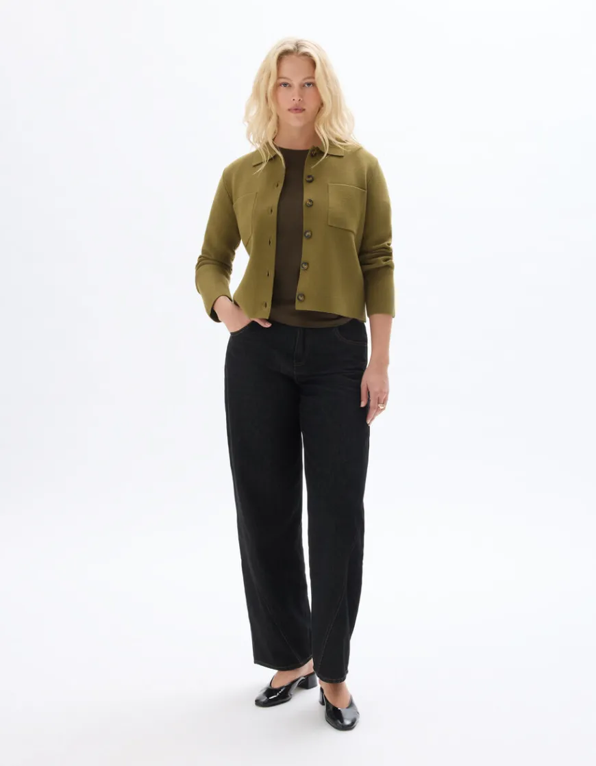 Celio Veste en maille compacte - verte^Femme Gilets & Cardigans