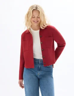 Celio Veste en maille compacte - bordeaux^Femme Gilets & Cardigans
