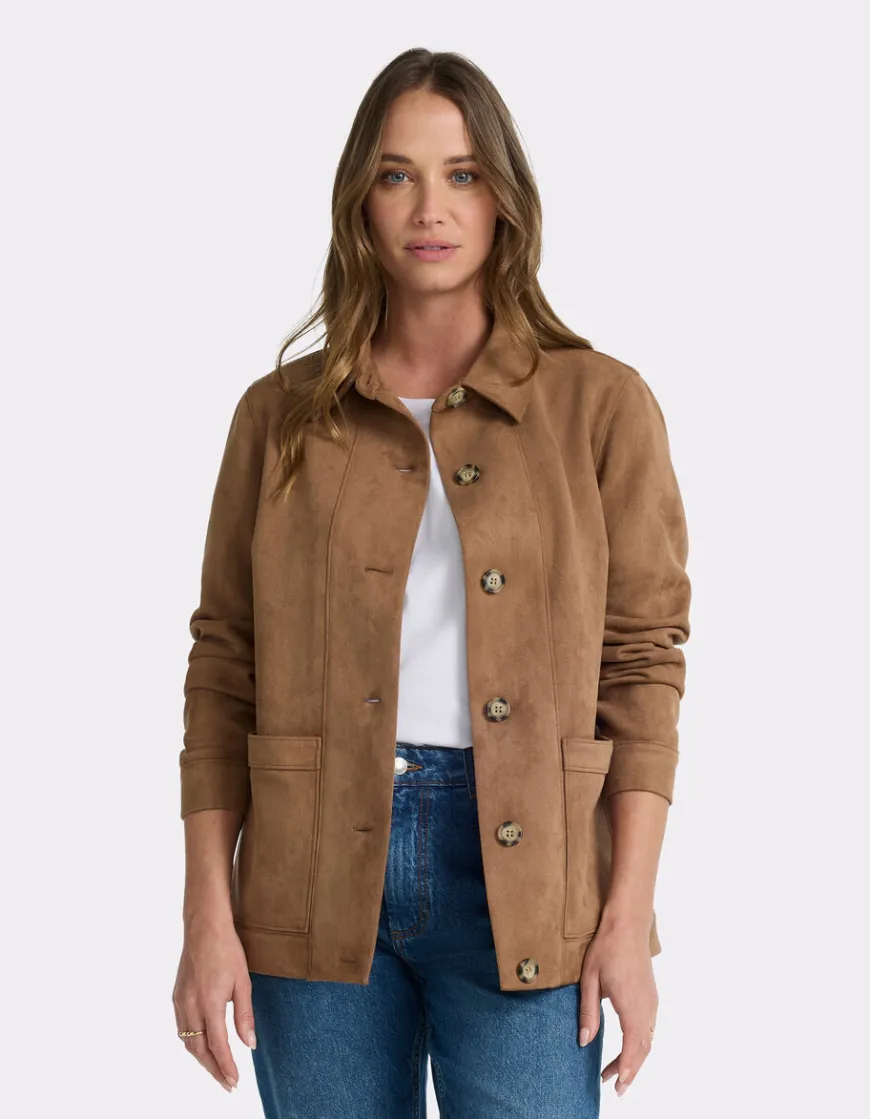 Celio Veste en Suédine - beige^Femme Vestes & Blazers