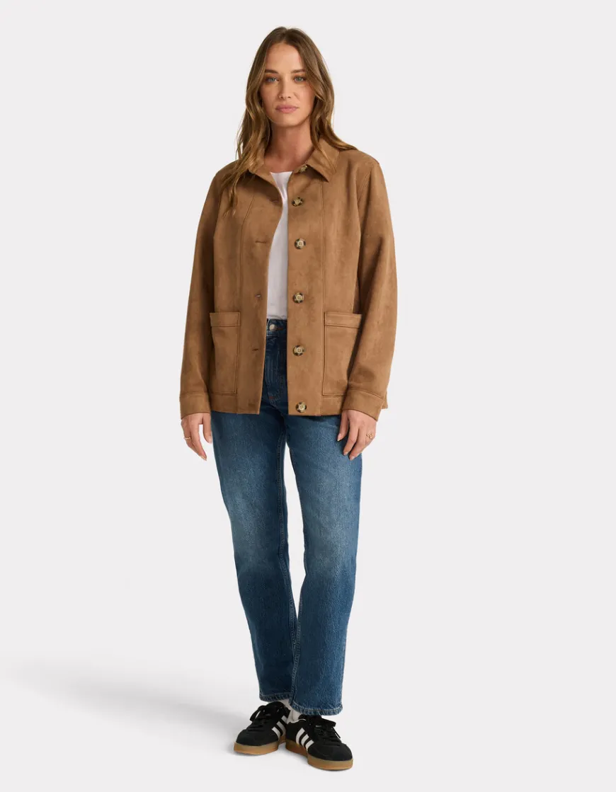 Celio Veste en Suédine - beige^Femme Vestes & Blazers