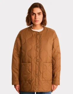 Celio Veste matelassé col rond - marron^Femme Doudounes|Manteaux