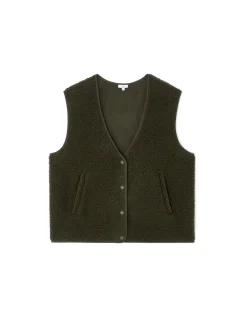 Celio Veste sherpa sans manche - kaki^Femme Sportswear|Loungewear