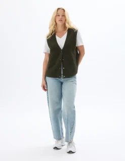 Celio Veste sherpa sans manche - kaki^Femme Sportswear|Loungewear
