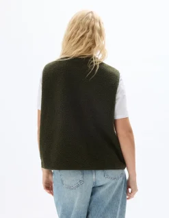 Celio Veste sherpa sans manche - kaki^Femme Sportswear|Loungewear