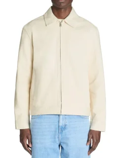 Celio Veste zippée col chemise 100% coton - écru^Homme Blousons|Vestes