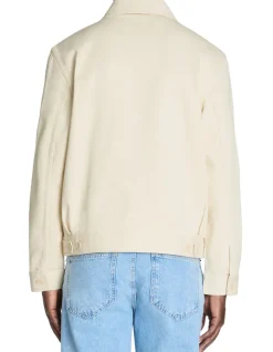 Celio Veste zippée col chemise 100% coton - écru^Homme Blousons|Vestes