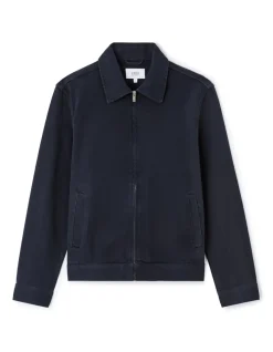 Celio Veste zippée col chemise 100% coton - marine^Homme Manteaux|Blousons