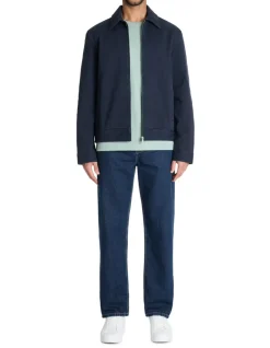Celio Veste zippée col chemise 100% coton - marine^Homme Manteaux|Blousons